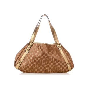 Authentic Gucci Abbey Canvas Tote Bag